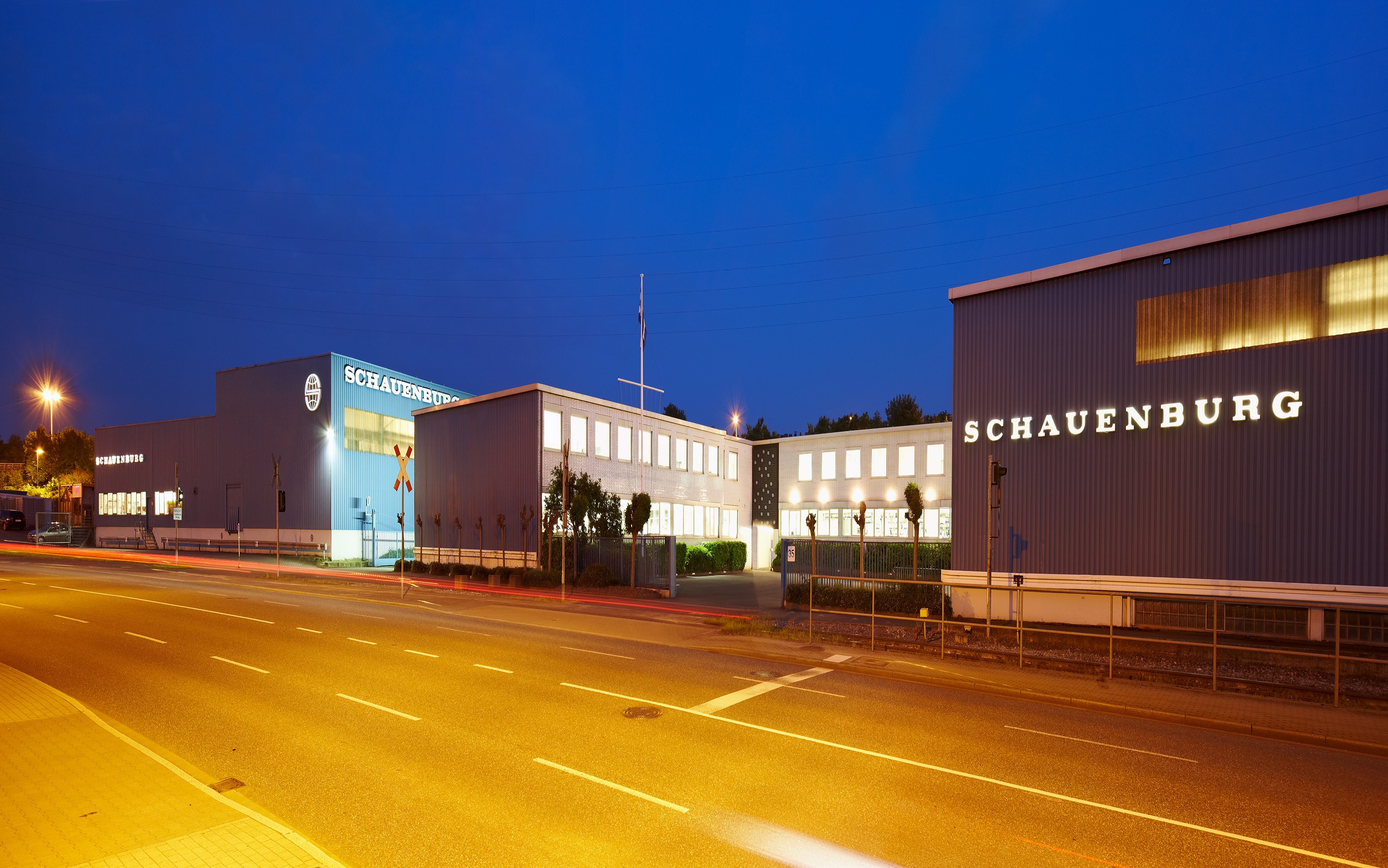 Bürogebäude, Straße, Autobahn, Asphalt